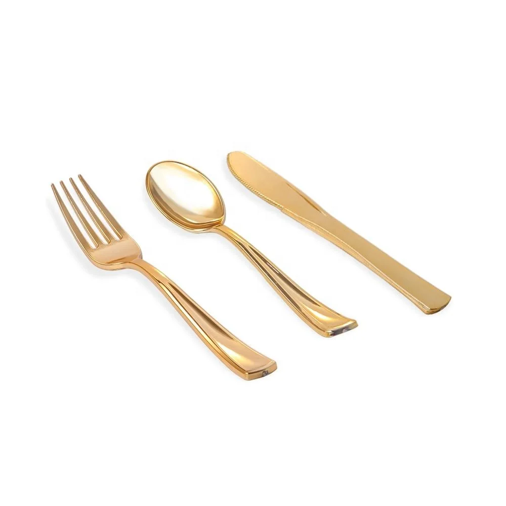 Gold Plastic Cutlery Amazon Com 180 Gold Plastic Silverware Set