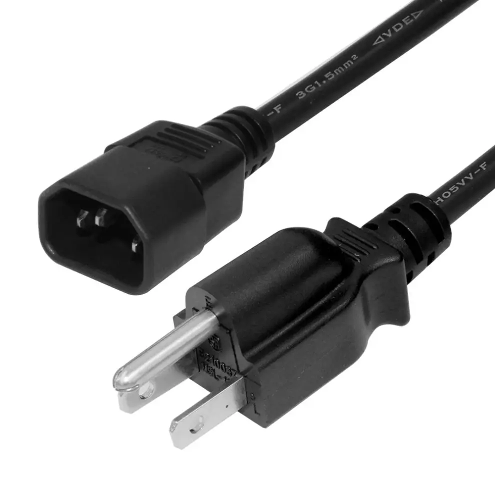 USA NEMA 5-15P Plug for Computer Cable Copper Usa Standard Angle C13 Ac Power Cord 23
