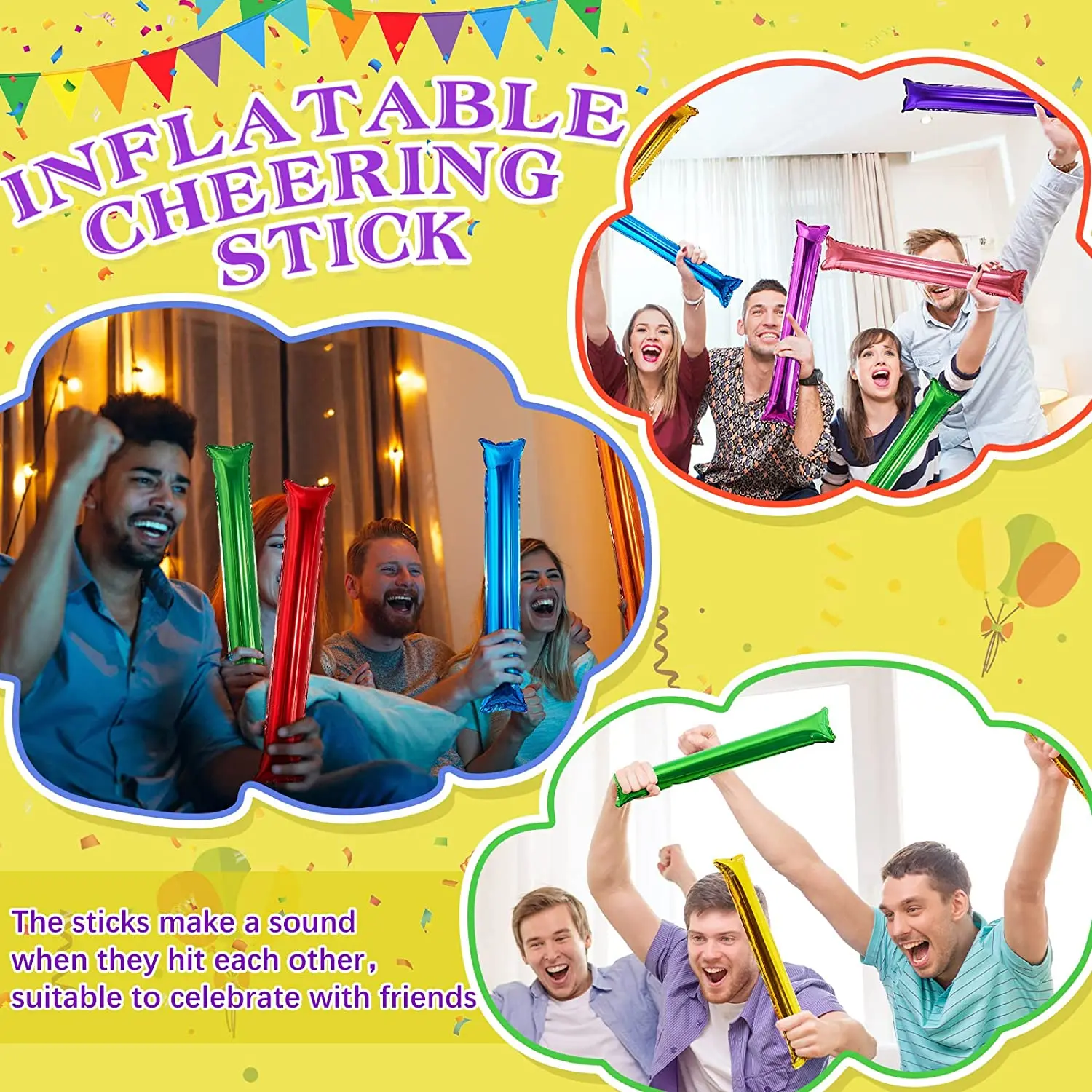 Лидер продаж Прямая поставка с завода цветные Хлопушки Хлопушка гроза палочка надувные шумоизоляторы игрушки по лучшей цене