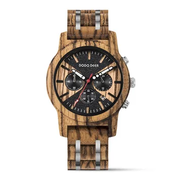 hot hand-carved corporate brand LOGO Customer gift wood watch Pan quartz watch leisure gift men's watch