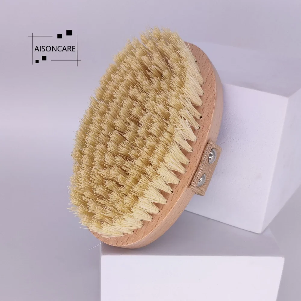 Private Label Dry Skin Wooden Bath Brushes Natural Beech Wood Boar