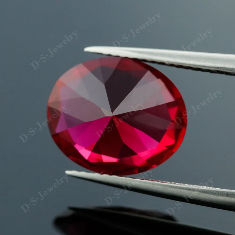Factory Price Ruby Corundum Gemstone Pear Shape Synthetic Ruby Stone Prices