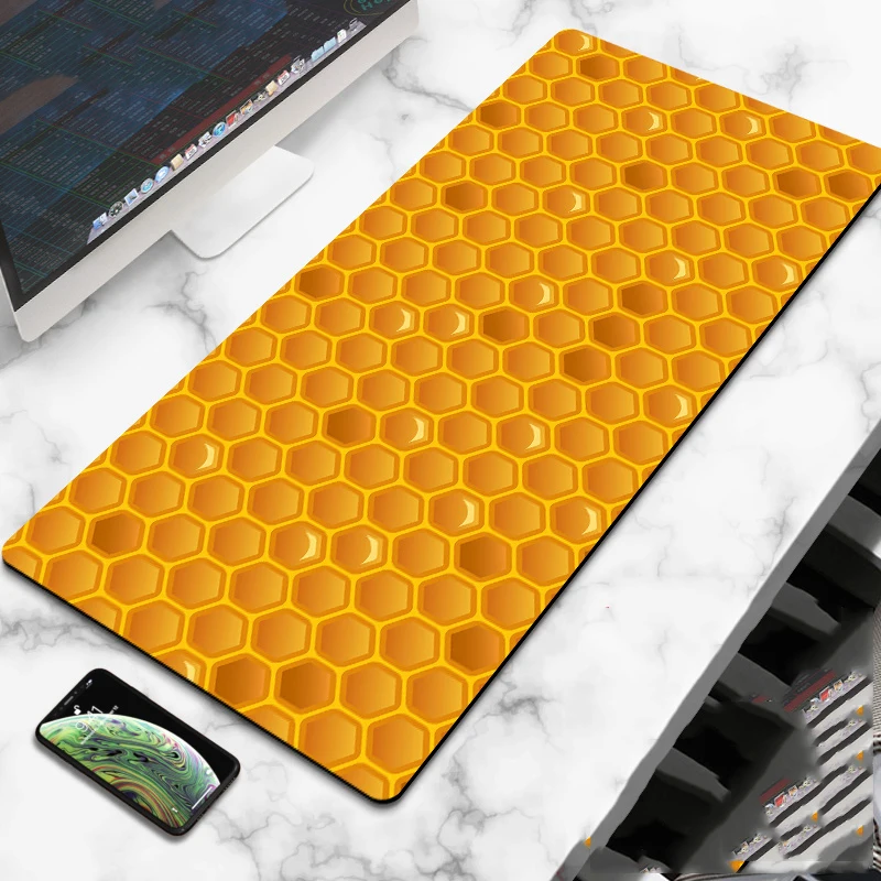 XXL 90x40 cm black and white large mousepad computer gamer office stitched edge keyboard desk mat washable non-slip
