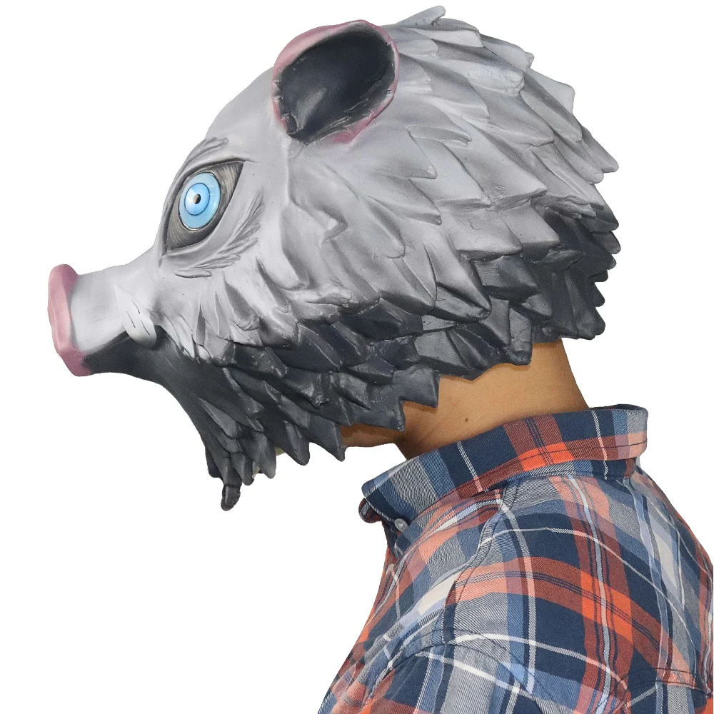 Máscara De Látex Hashibira Inosuke – Disfraz De Anime Para Cosplay Y Halloween, Adulto