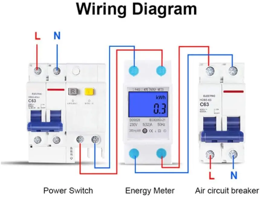 Electric Meters Kwh Meters Single Phase Energy Meter with LCD Backlight Digital Display for Measure Electric