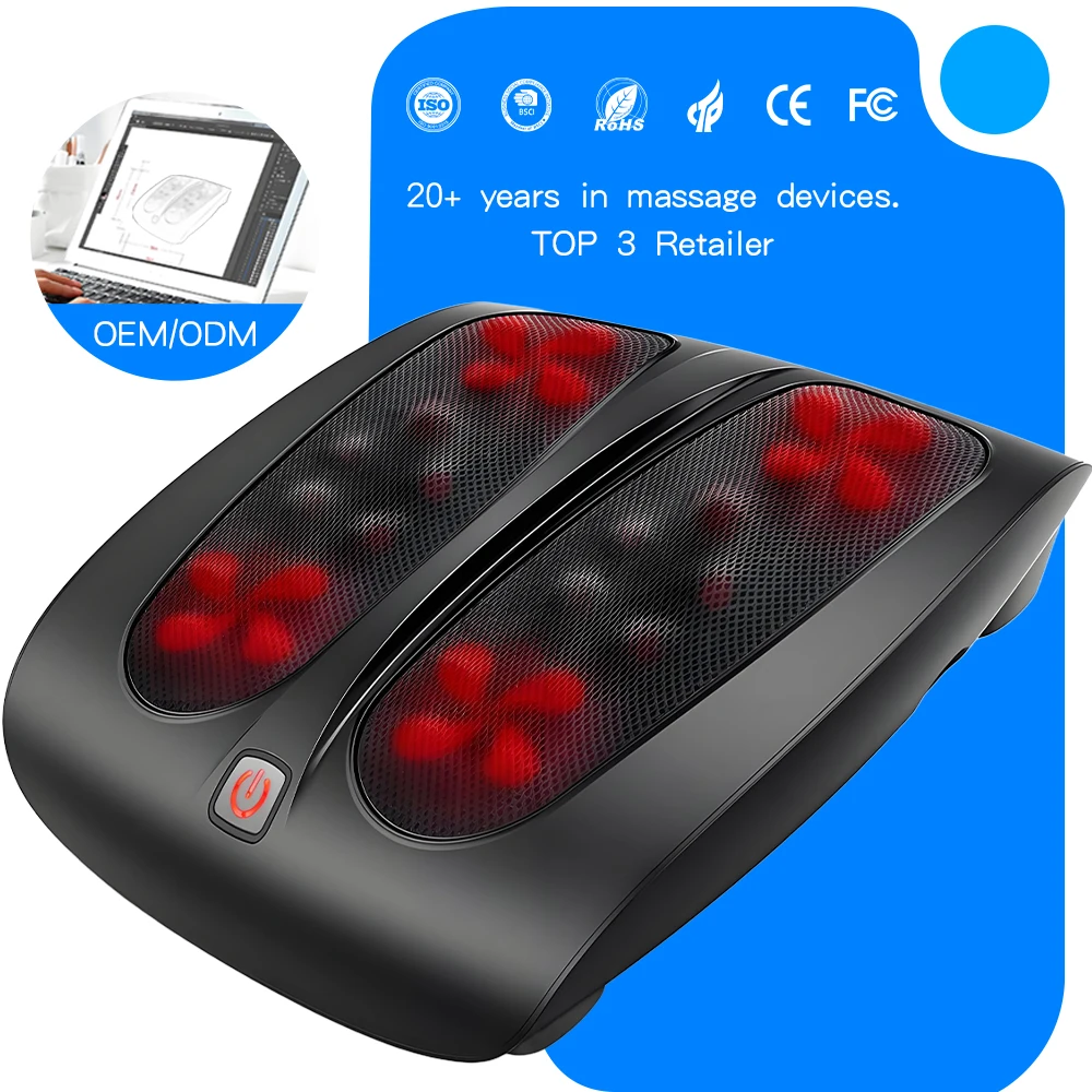 Masajeador Shiatsu para pies alivio del dolor, 6 modos de masaje, terapia térmica y control de temporización para pausas en la oficina y relajación nocturna