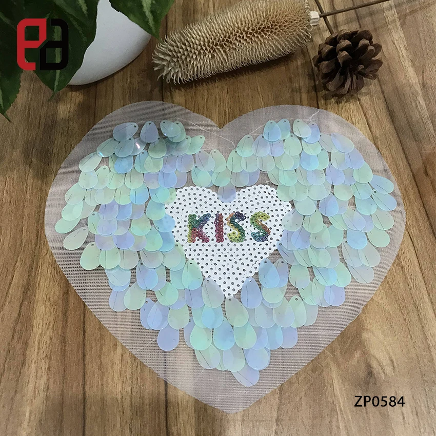 Elegante Beso Corazón Lentejuelas Apliques Flip De Lentejuelas Gran Parche  - Buy Lentejuelas Gran Parche,Lentejuelas Apliques Flip De Lentejuelas,Beso Corazón  Lentejuelas Apliques Product on Alibaba.com