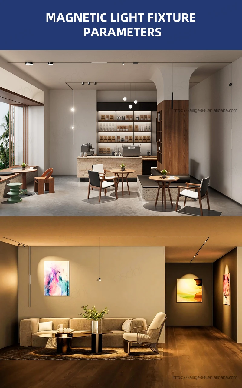 发光二极管6毫米超窄磁轨道灯室内泛光灯6W 10w轨道吊坠线性格栅点48vtrack照明系统