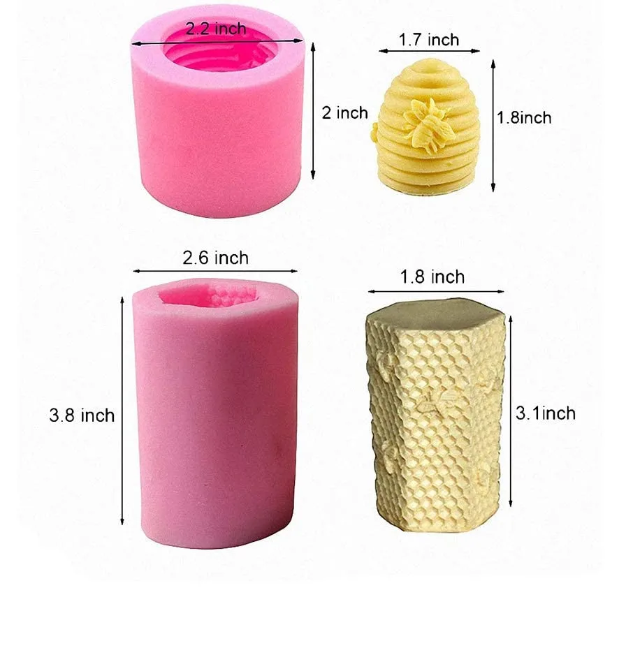 3d Bee Candle Molds Beehive Silicone Mold For Homemade