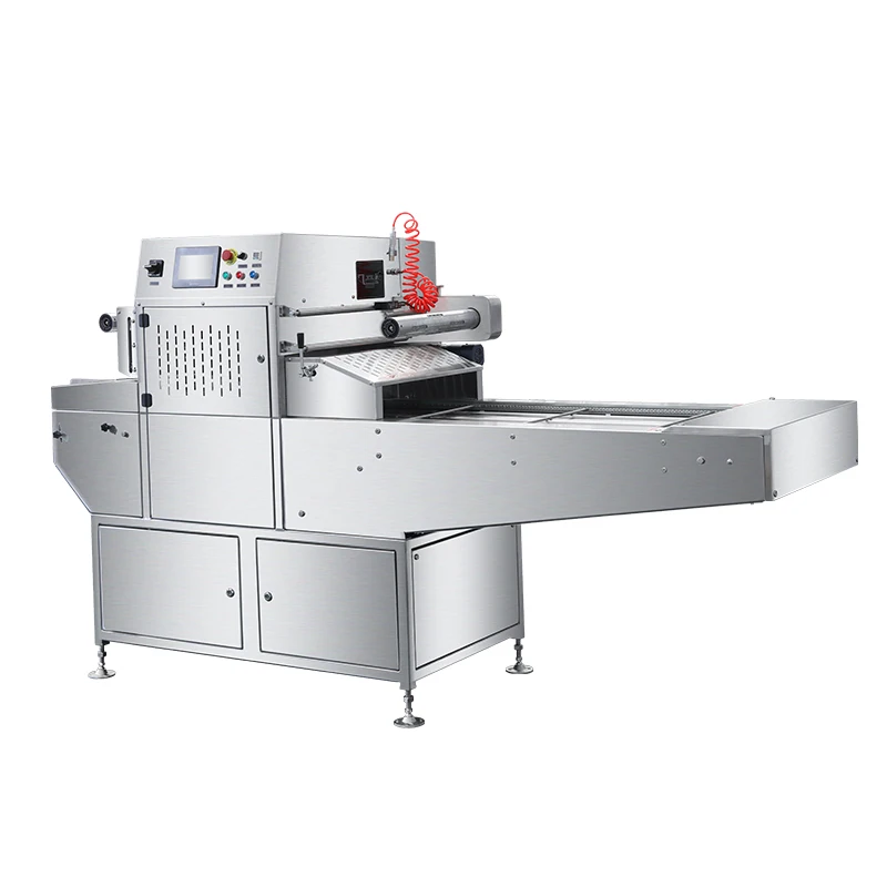 HVT-450A Hualian Automatic Fast Food Lunch Box Vacuum Map Tray Packaging Sealing Machine for Plastic Containers