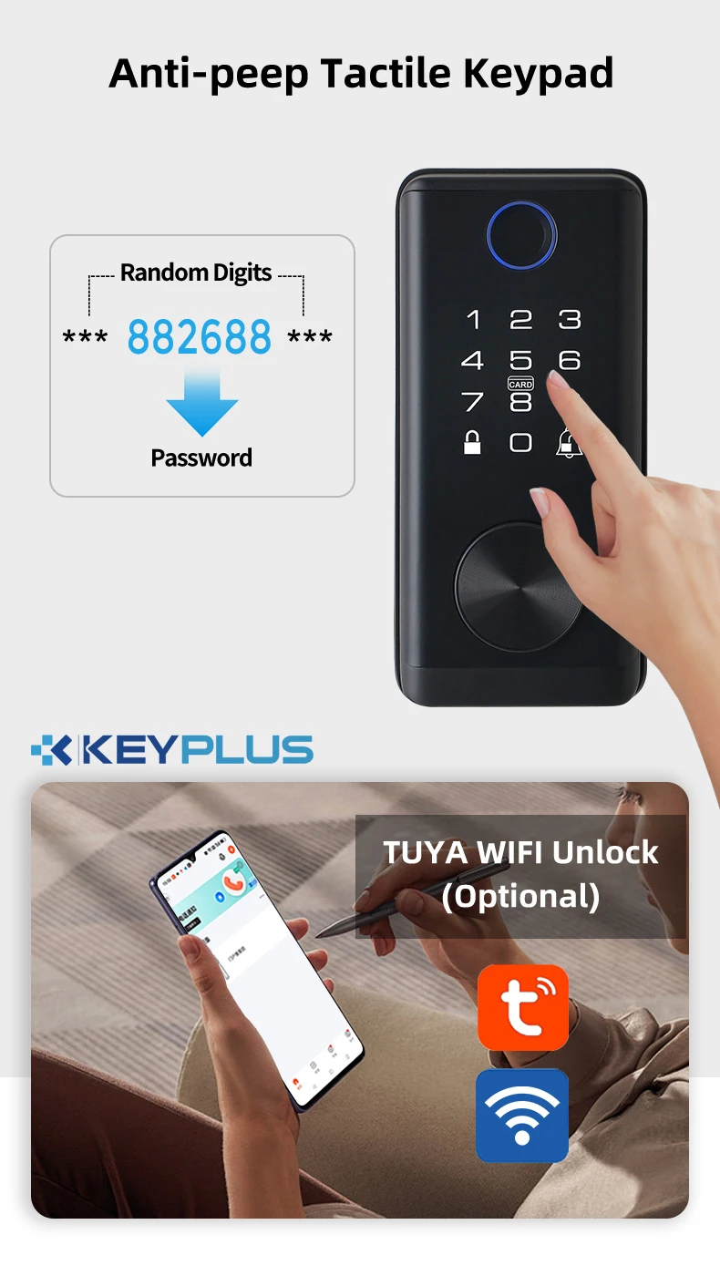 Keyplus Keyplus Factory Mini Smart Deadbolt Locks of Tuya App Biometric ...