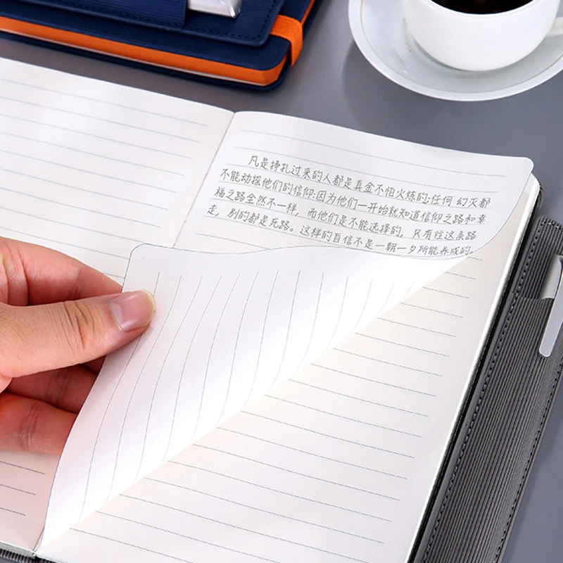 Hot sale pu leather journal notebook with pen bag handmade a5 notebook custom planner agenda