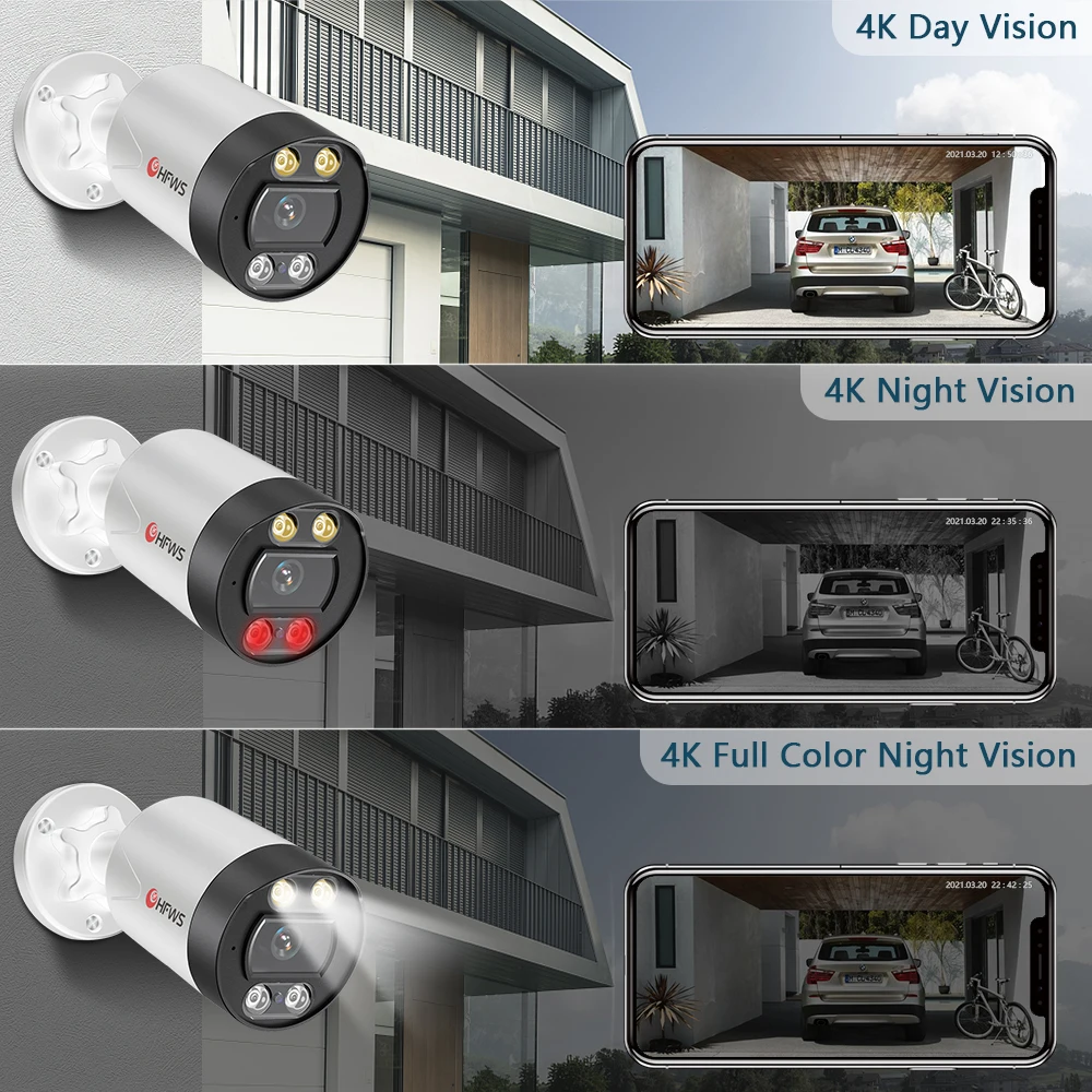 4K 8MP IP Camera Security Use Somy Chips Black Light Lens Xmeye Outdoor Cctv Poe Video Surveillance Cameras System