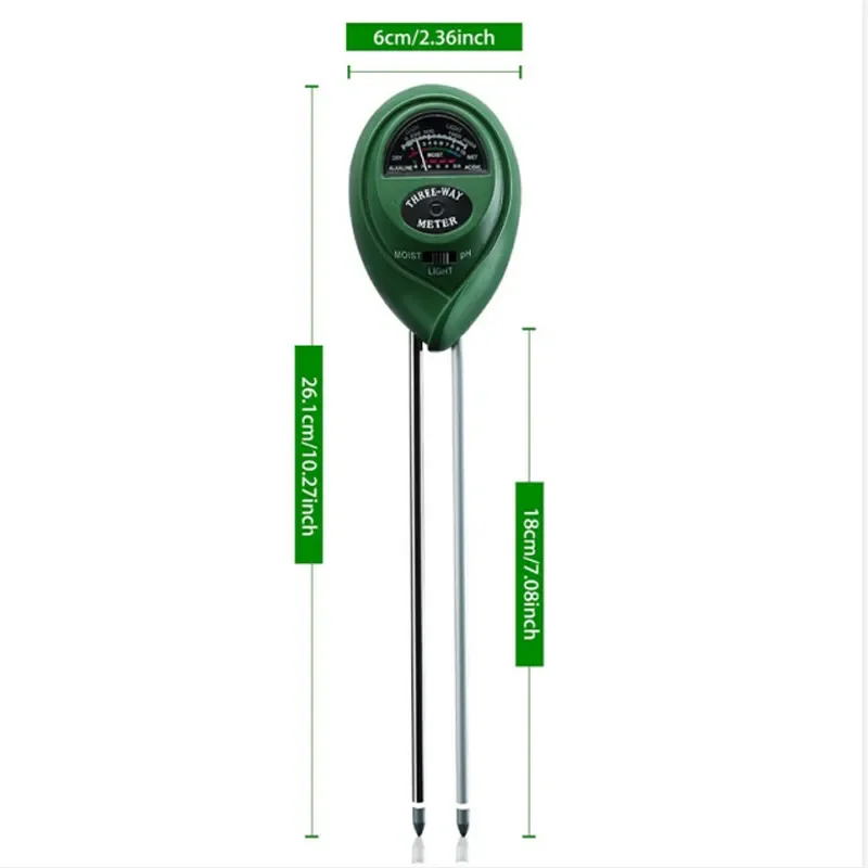 3 in 1 Soil Moisture Meter  pH Tester Sunlight Monitor for Garden Farm Lawn Indoor