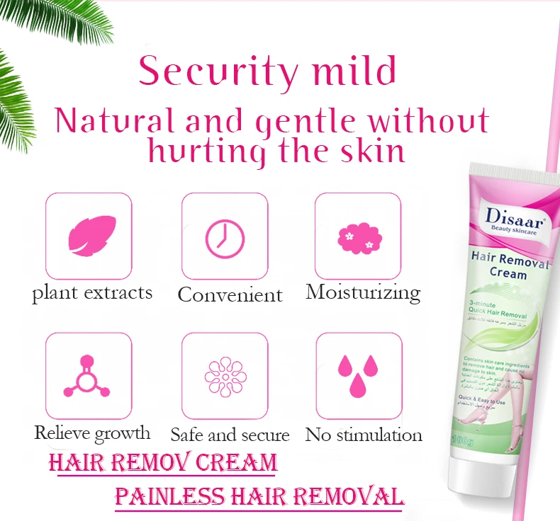 Creme Depilatório Orgânico Disaar Fast 3 Mins, Creme Removedor de Pelos Permanente e Indolor para Homens e Mulheres