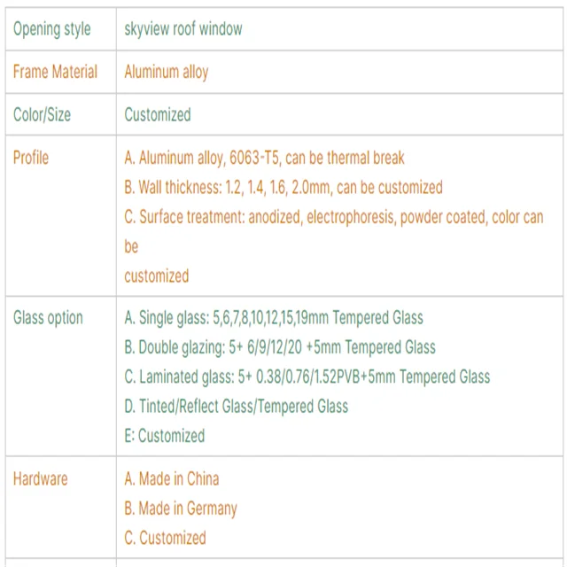 Intelligent Electric Screw-type Skylight, Aluminum Alloy Double-glazed Glass, Gas-supported Attic/sunroom Roof Skylight