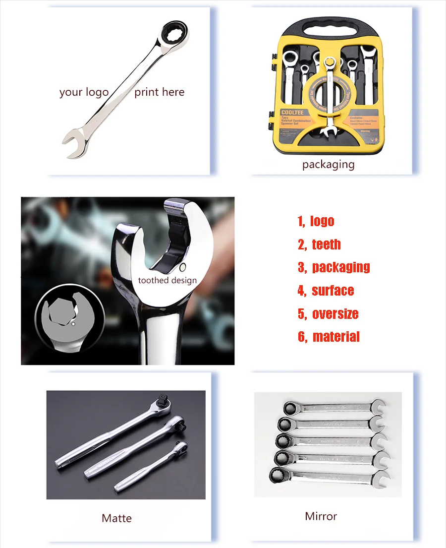 Auto Repair Multifunctional Tool Double Headed Dual Use Ratchet Plum Open End Torque Wrench Sets