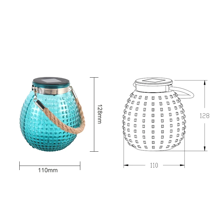 Waterproof Hanging Mason Jar Lamp Warm LED Glass Bottle Solar Garden Lights