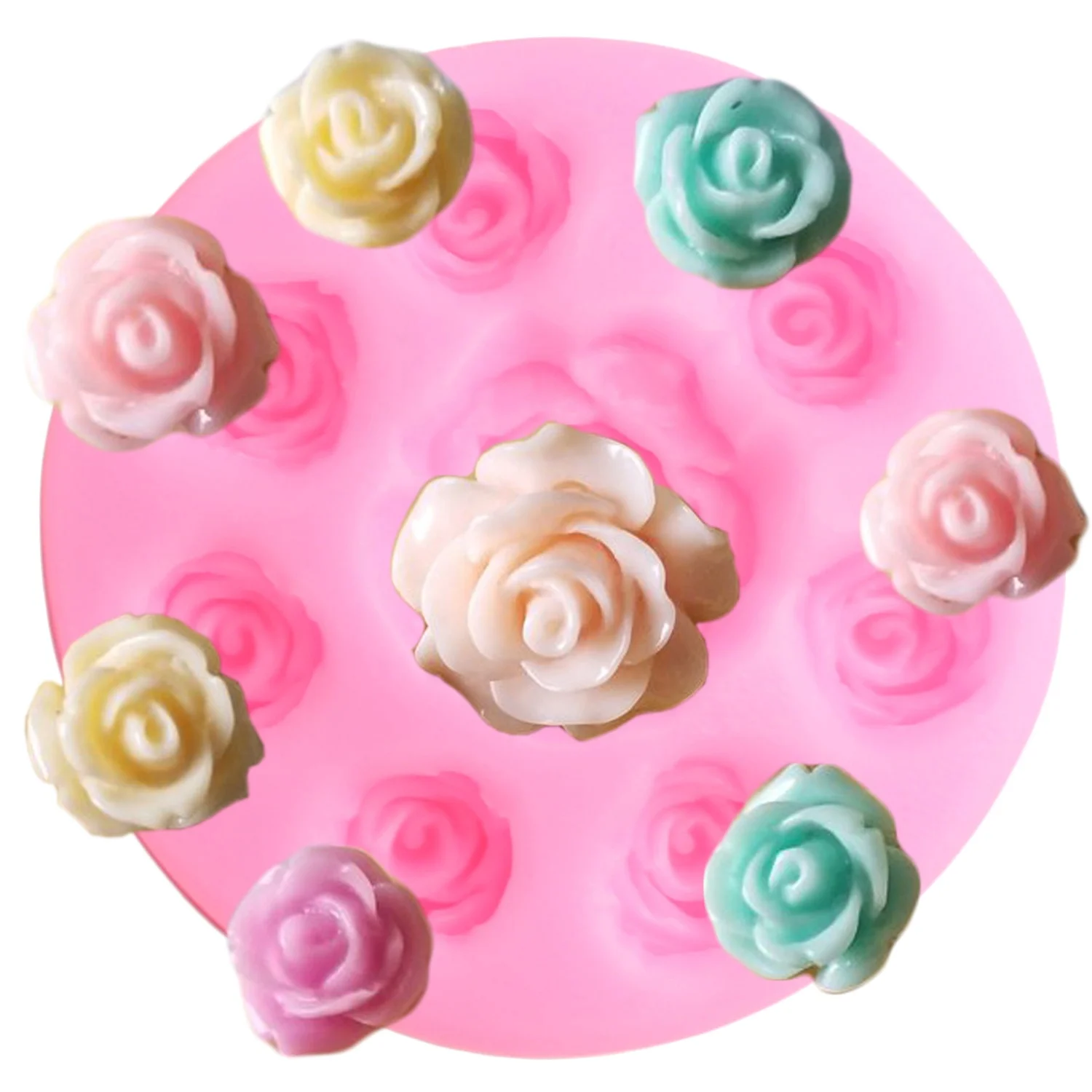 3D Rose Flower Silicone Fondant Mould Cake Decorating Chocolate Baking Mold Tool 