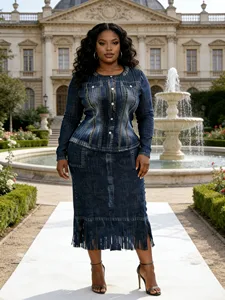 Miayki Plus Size Eco-Friendly Pleated Set European-Style Printed Long-Sleeved Contrasting Batwing Sleeve Fitted Halter-Top