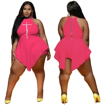 2021 Sexy Women Clothing Zipper Mini Sleeveless One Piece Jumpsuit Dresses For Wome Plus Size