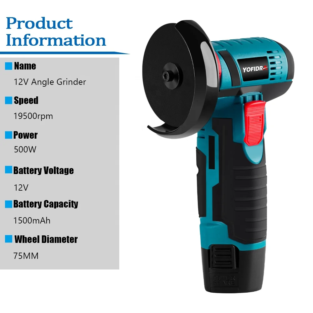 MINI SMERIGLIATRICE ANGOLARE CON VELOCITA' REGOLABILE DISCO 75 Mm 130W FLEX FRULLINO - Foto 9