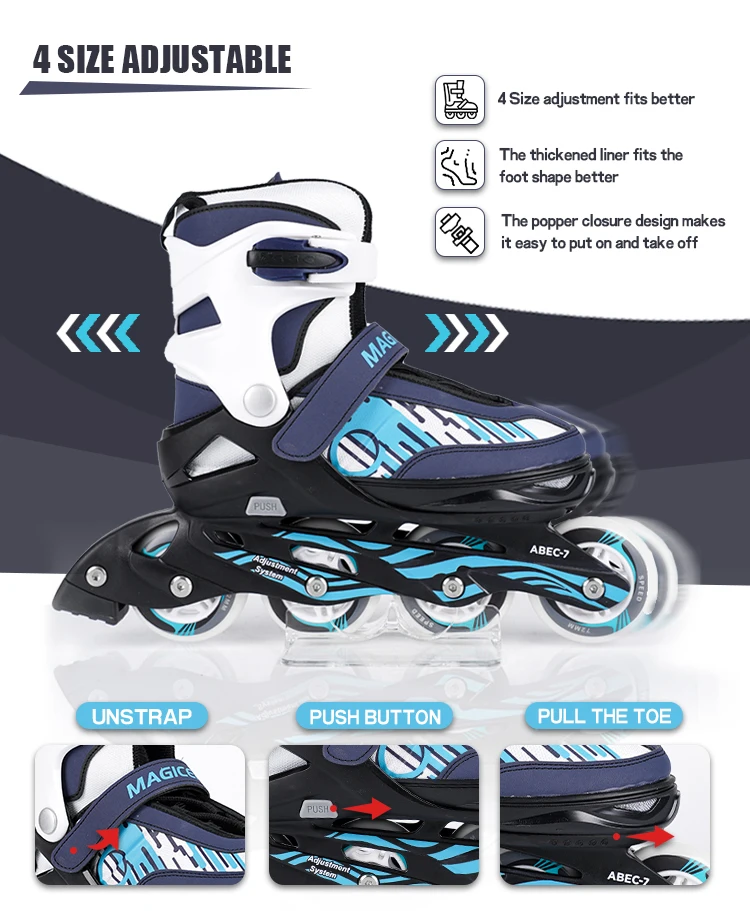 Magiceng Flashing Roller Skates 4-wheel Inline Roller Skates For ...