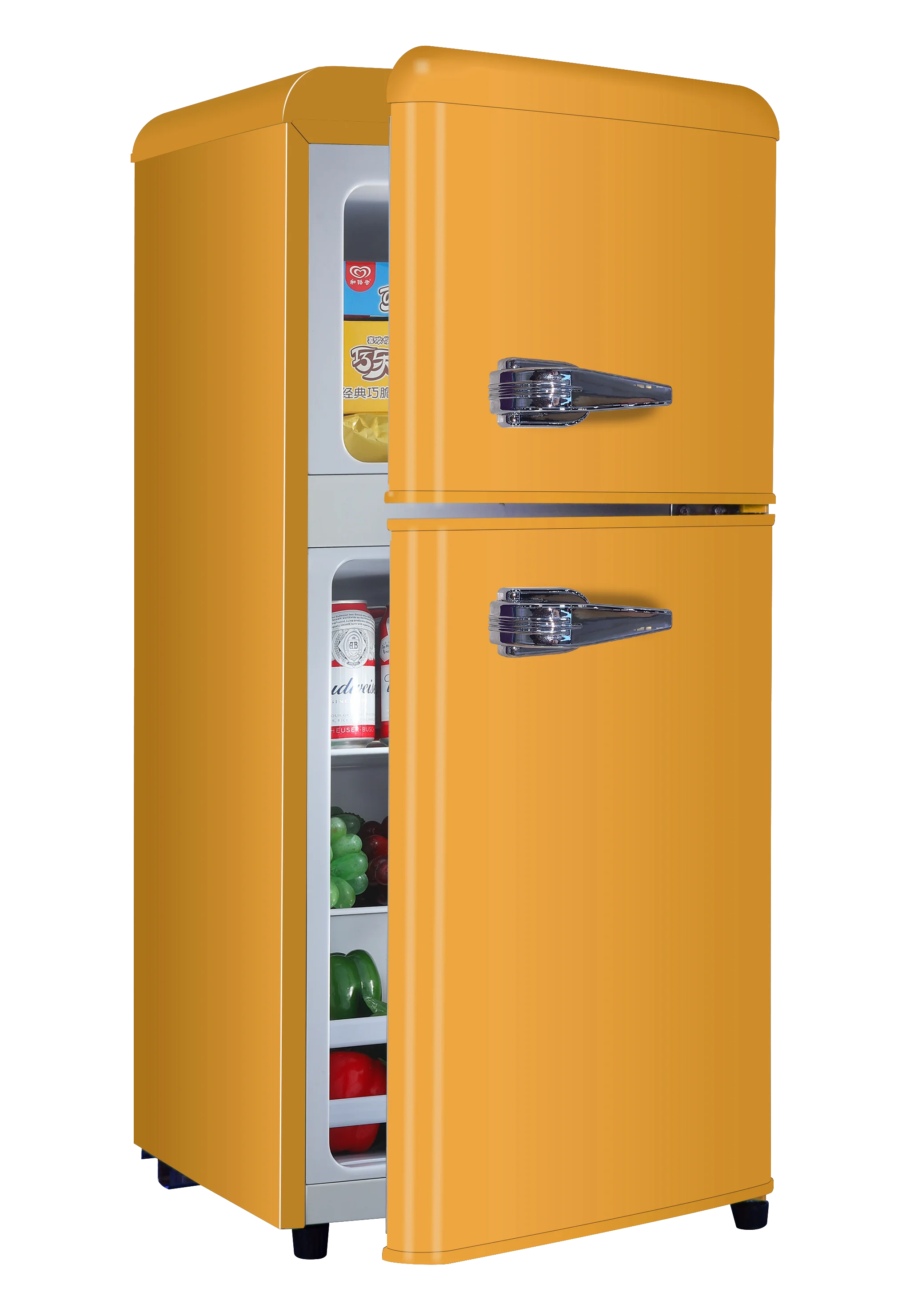 人気沸騰中！102L 縦型両開きレトロカラー円弧扉冷蔵庫| Alibaba.com