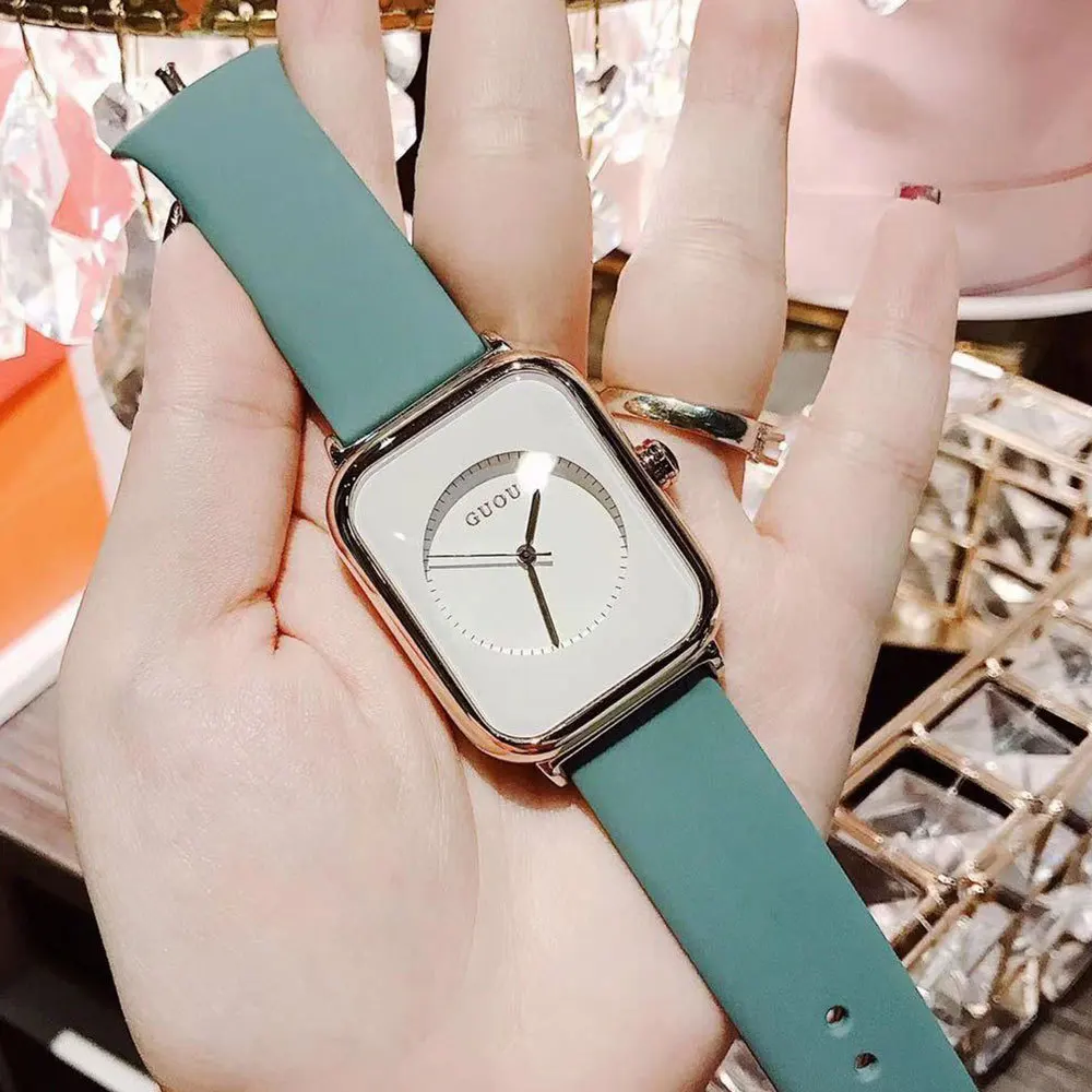 Guou 8162 Top Brand Women s Watches Square Fashion Luxury Ladies Silicon Strap Clocks All match Bracelet Quartz Watch Buy Quartz Watches Luxury Quartz Wrist Watch Women Quartz Watch Quartz Watches