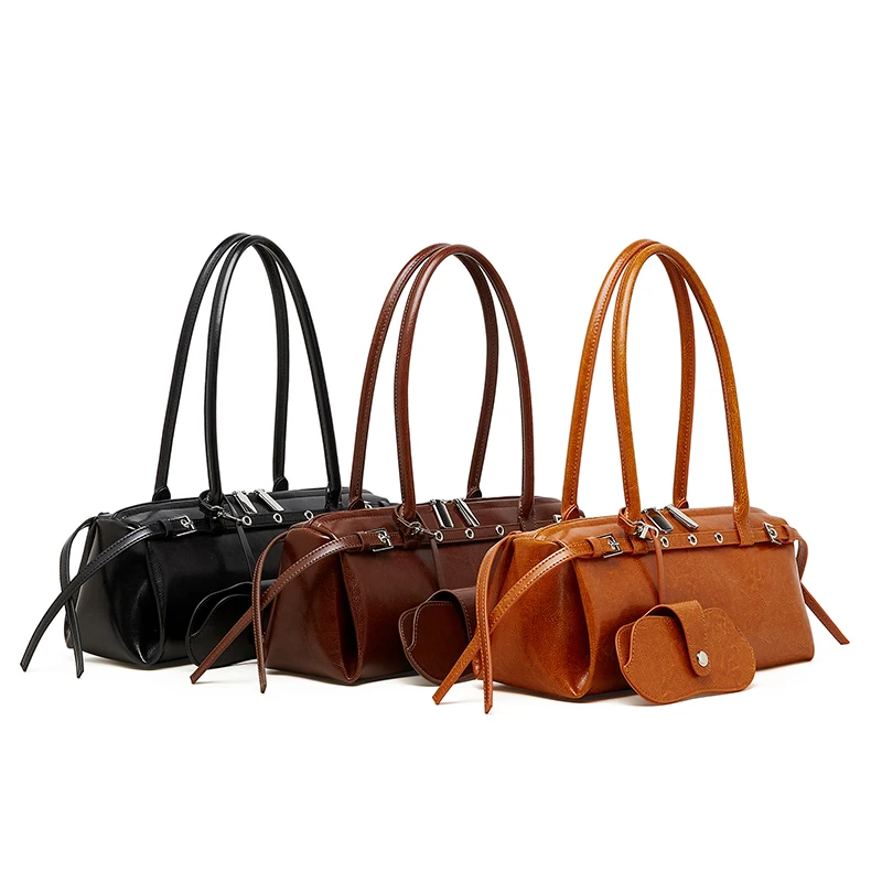 Women Ladies Sling Shoulder Bag Leather Long Tote Leather Customized Logo Women Purses Handbag With Glasses Case