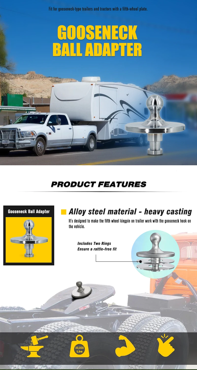 Gooseneck Ball Adapter Kingpin To Gooseneck Ball Adapter Hitch Used For