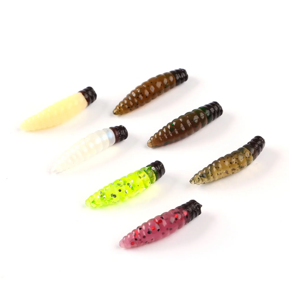 Fake Fishing ait, 200 Pcs Soft Maggot Baits Fake Worms for Fishing