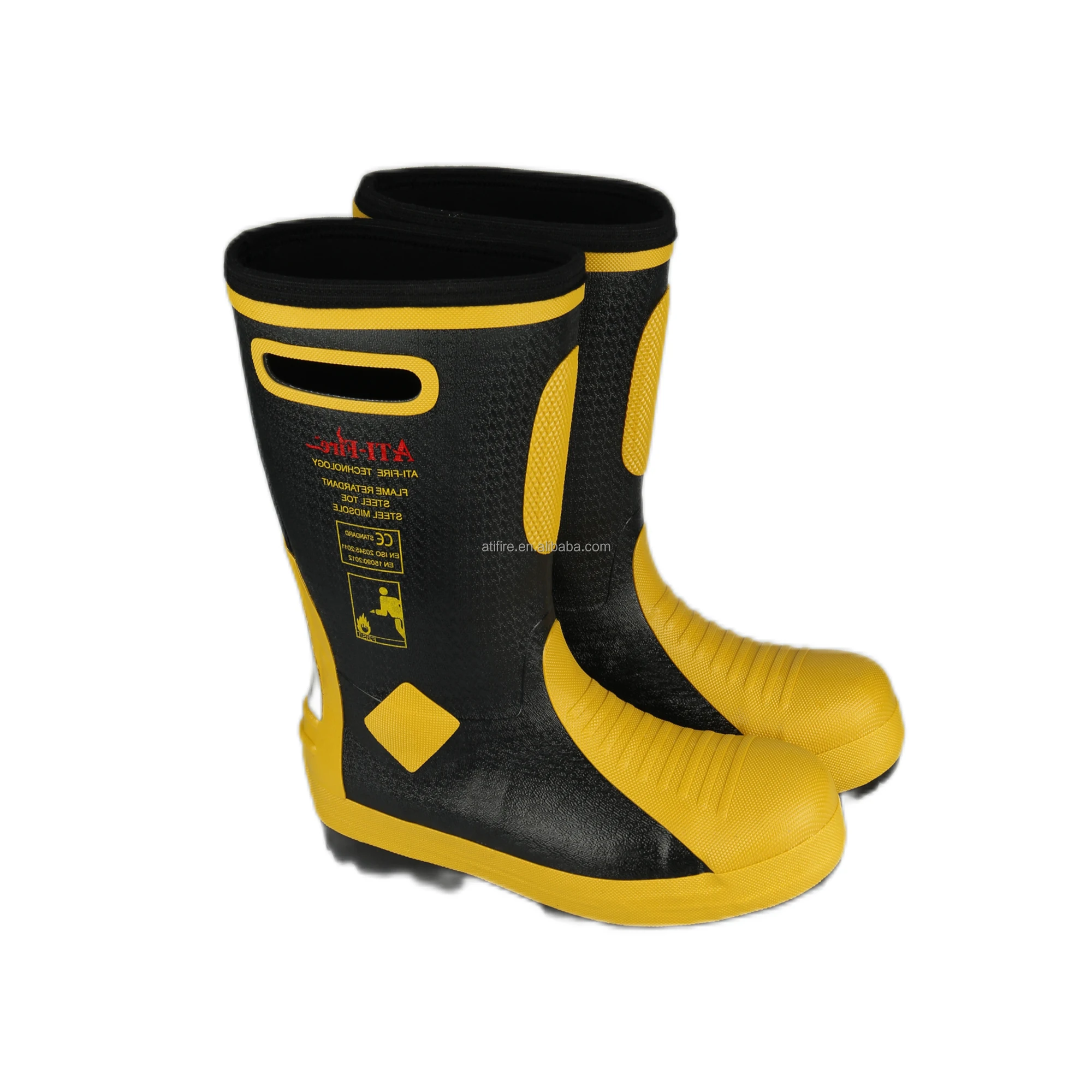 Fire Fighting Rescue Safety Steel Toe Rubber Boots En15090 Firefighting