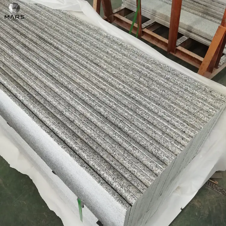 Natural Stone Blocks Anti Slip Villa Black Granite Block Staircase With Grooves Spiral Stair Case Staircase Granite Stair Tile