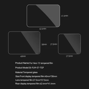 TELESIN Protective Film for GoPro 13 Camera HD Transparent Screen Lens Full Coverage Protective Tempered Film Set product image