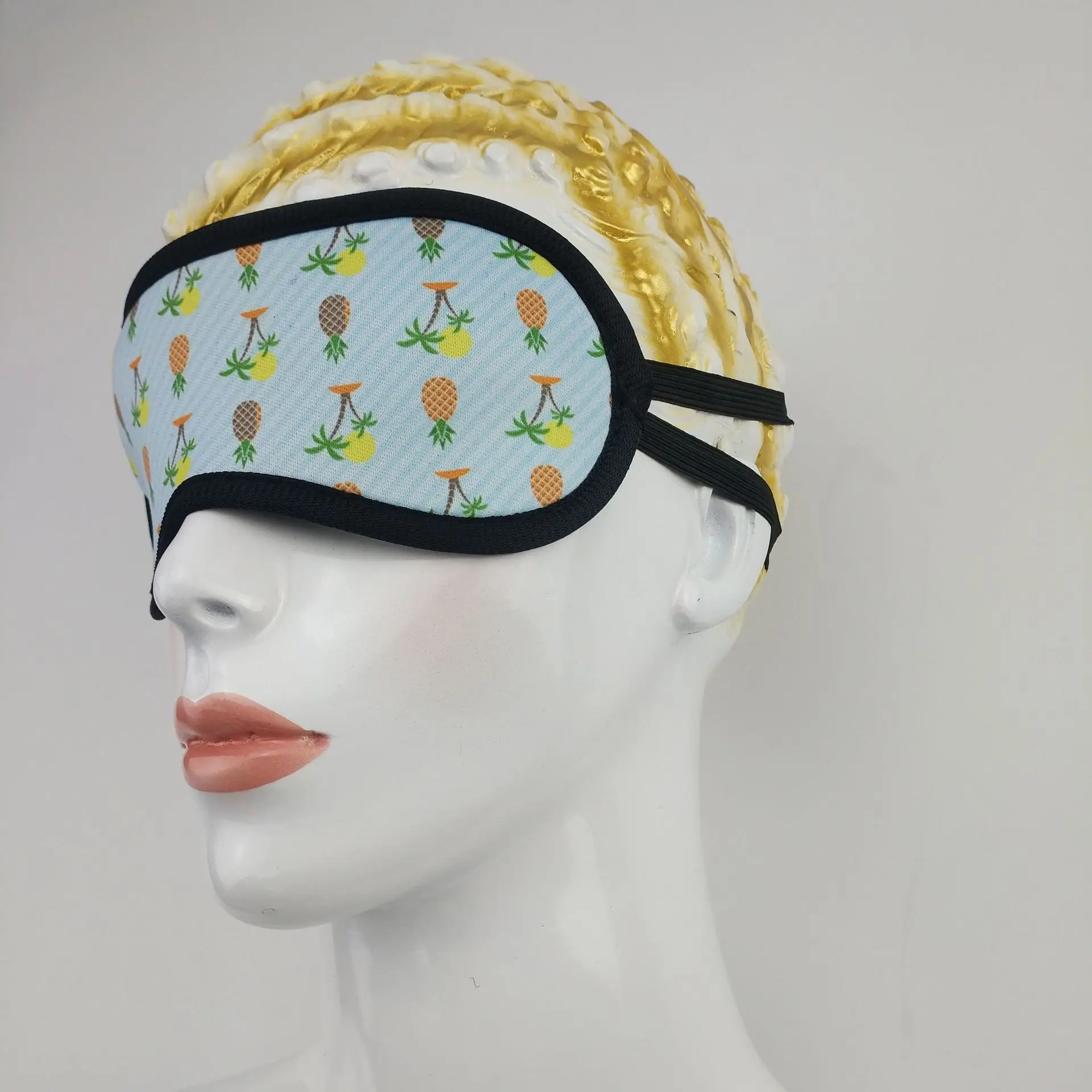 Sublimation Printed Neoprene Blindfold Custom Logo Polyester Eye Mask Sleeping Eye Cover for Travel