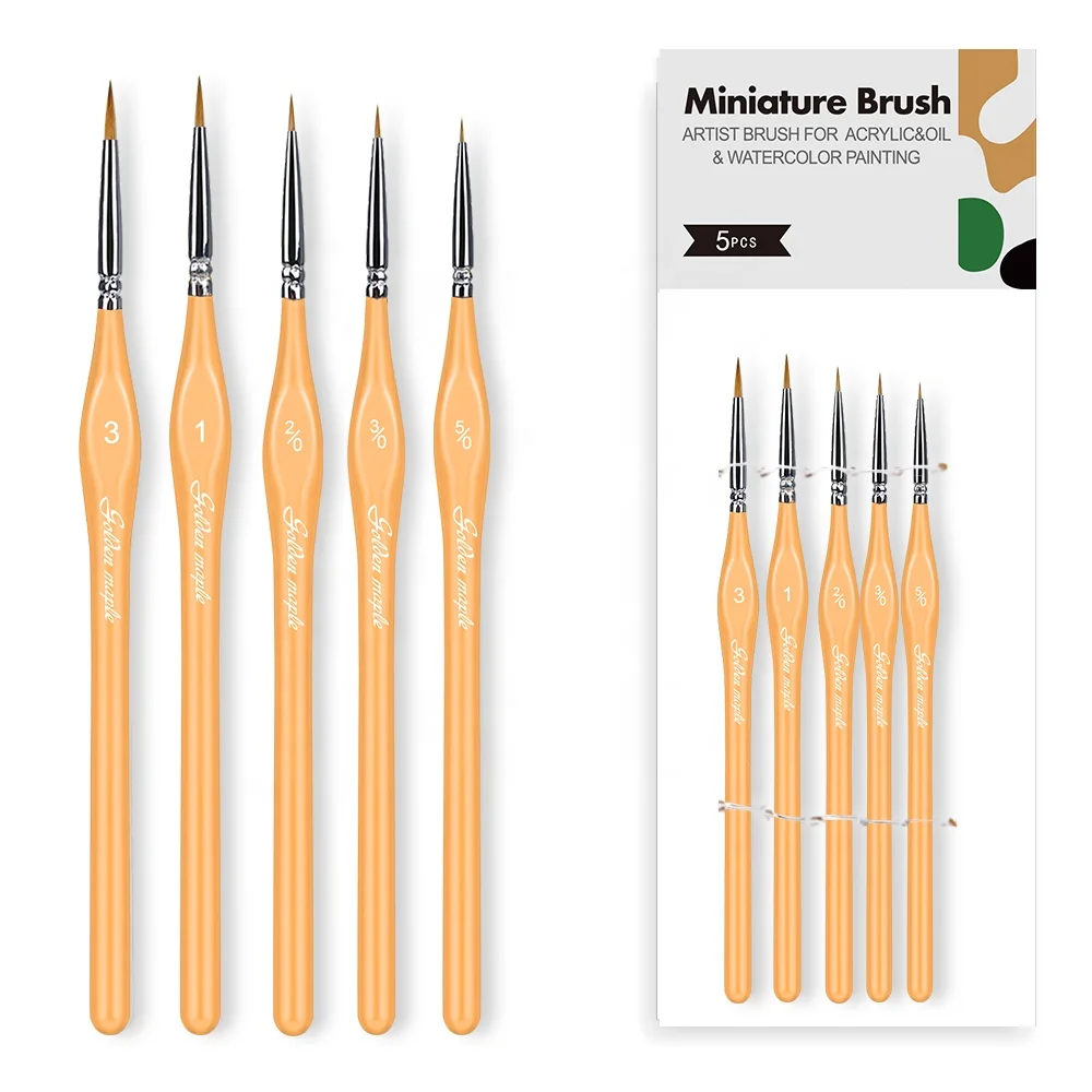 Оптовая продажа нейлоновая кисть для лайнера набор кистей рисования премиум-класса с мелкими деталями миниатюрных художественных из 5 шт.