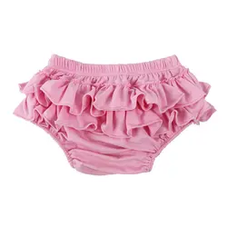 Вязаная Детская одежда, шорты с оборками для малышей, хлопковые шаровары для девочек, комплект нижнего белья для младенцев