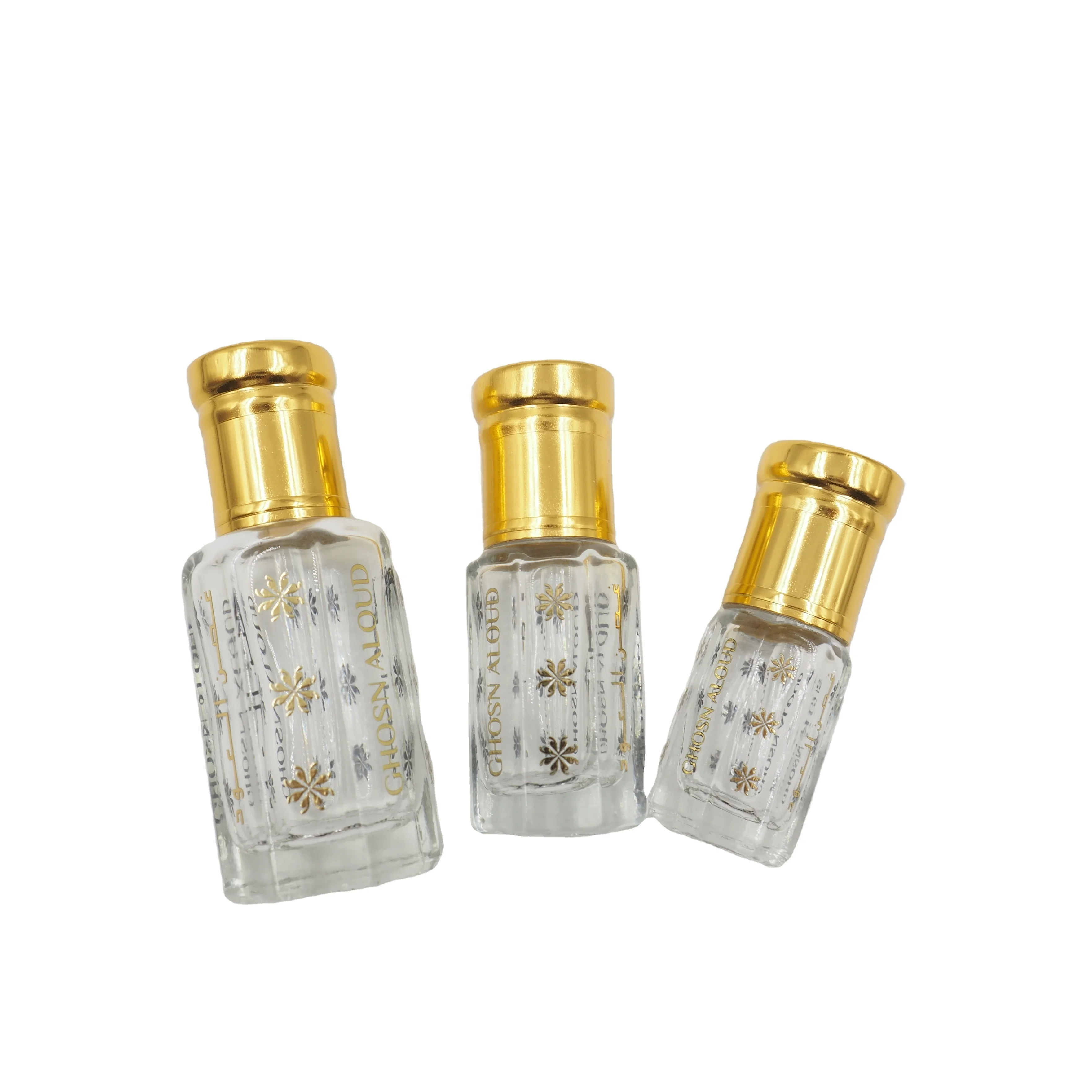 3ml 6ml 12ml Gold Hot Stamping logo Empty Roll on Toli Bottle Glass for Perfume Oil