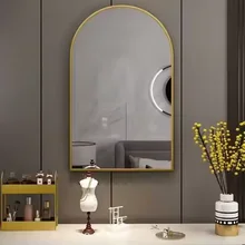 Contemporary Decorative Arch Frame Mirrors Wall Mirror Aluminum Alloy Ultra Clear Bathroom Decoration on Sale