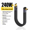USB4.0 Type-C mâle à mâle, coudé haut et bas, 40 Gbps/240 W