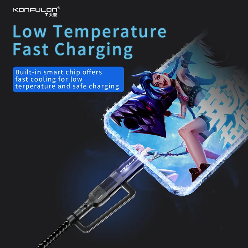Câble Konfulon Super Fastcharge 4 en 1 60W : Chargez Tous Vos Appareils en Un Seul Câble Polyvalent