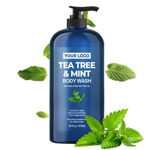 Athlete Body Wash with Tea Tree & Peppermint Cooling Herbal Gel Formula for Deep Cleansing & Relief Body Odor Fungal Infections