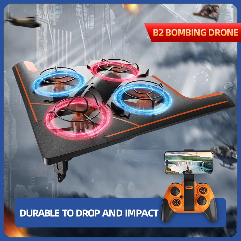 Global Drone GD02 RC Fighter Quadcopter F22 Airplane Jet Plane With LED Light Flying Toys for Kids Model Remote Control Drone