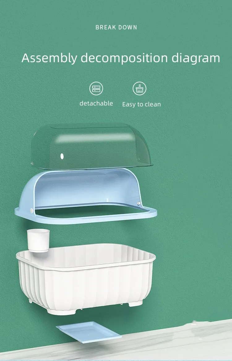 Kitchen Storage Rack Household Double Plate Bowl Storage Rack Plastic ...