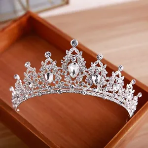 Customized Silver Plated Wedding Tiara Elegant Rhinestone Wedding Tiara Crown for Bride Women Girls