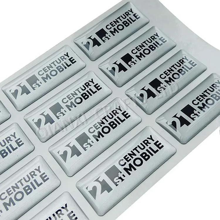 Custom Polyurethane Over Logo Gel Decal Epoxy Resin Domed 3d Label