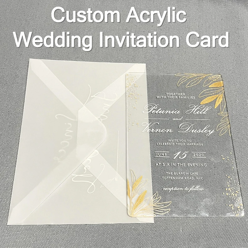 Custom Acrylic Wedding Invitation Cards - Elegant & Stylish