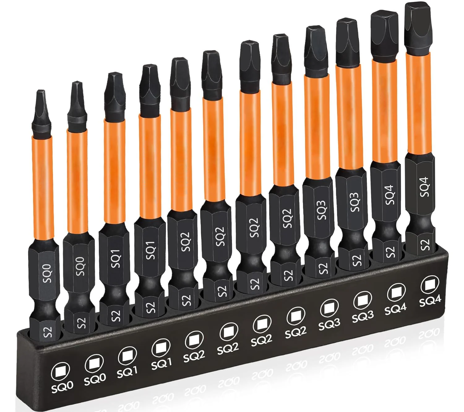 MOYOTEC 12-Pack Square 1/4" Bits- Premium S2 Steel Square Bit Set…