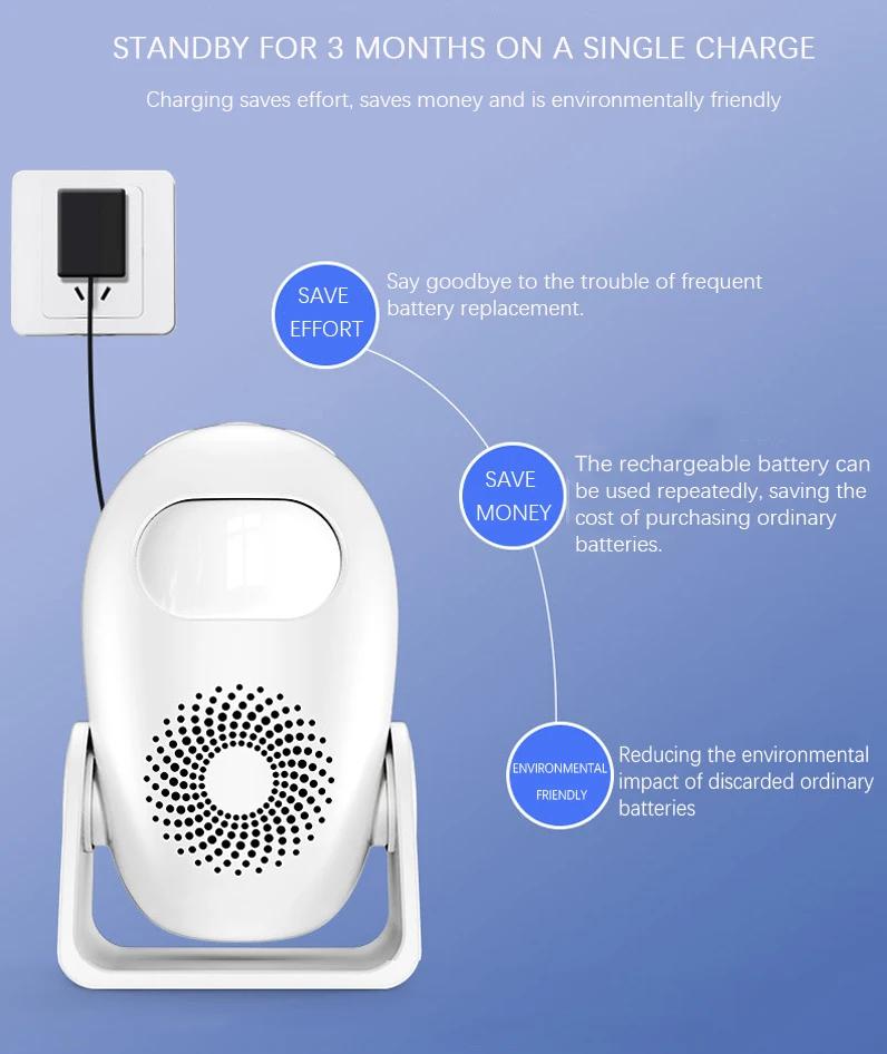 Kerui Infrared induction integrated welcome device alarm in 7 national languages
